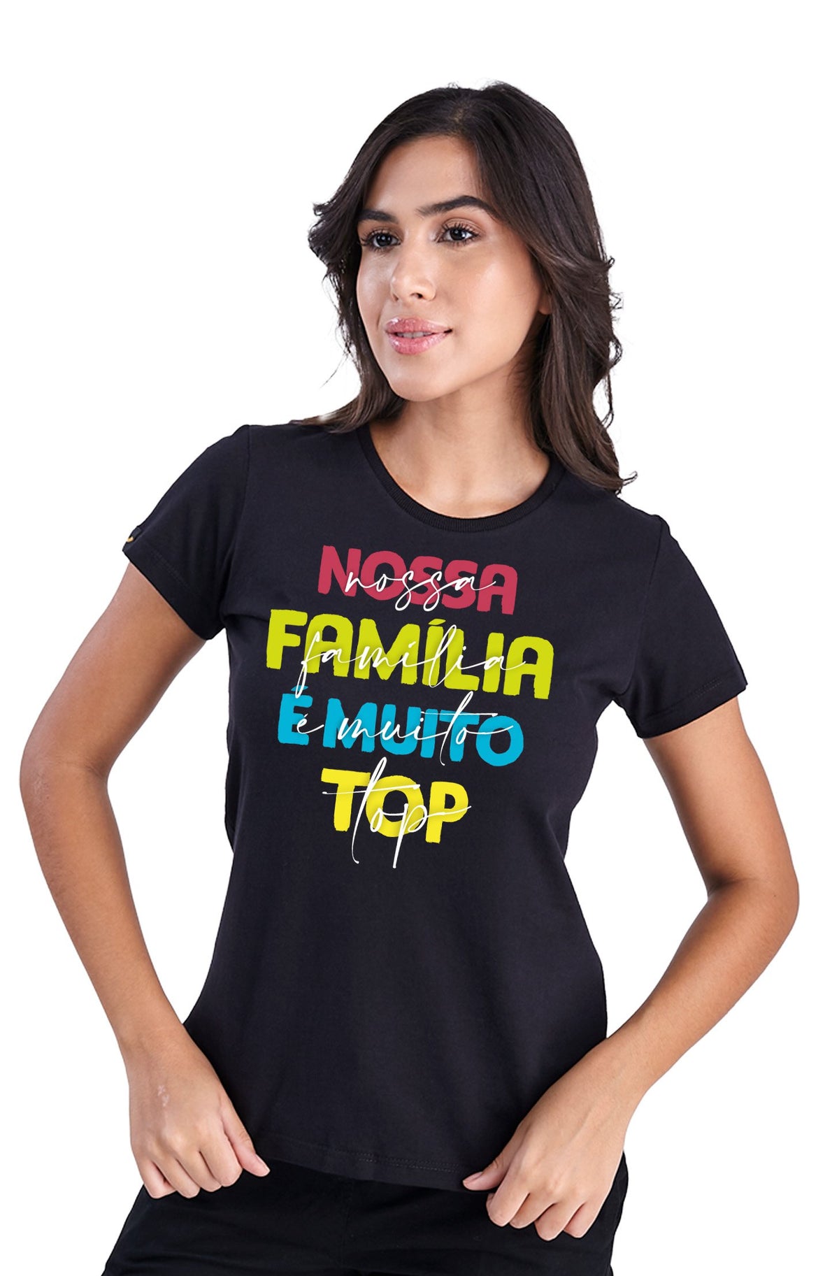 Camiseta Baby Look Família Lüdtke Nossa Família É Muito Top Feminina