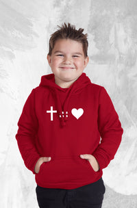 Blusa De Moletom Infantil Cristão Declarado Cruz é Igual Amor Unissex