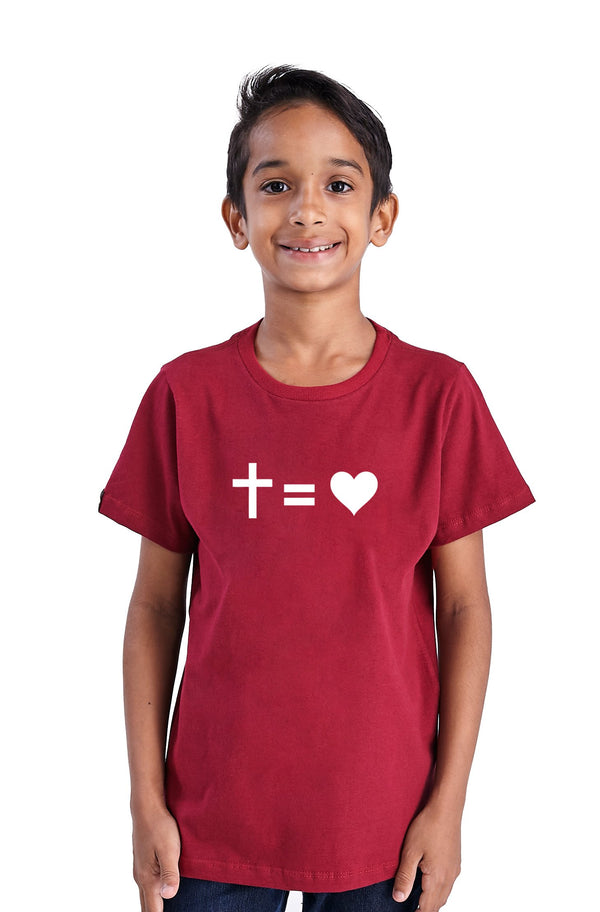 Camiseta Infantil Cristão Declarado Cruz é Igual Amor Unissex