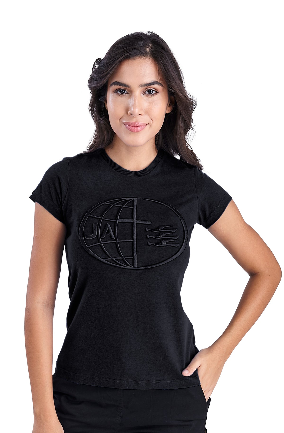 Camiseta Baby Look Bordada Jovem Adventista Feminina